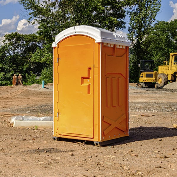 how often are the portable restrooms cleaned and serviced during a rental period in Blue Rapids KS